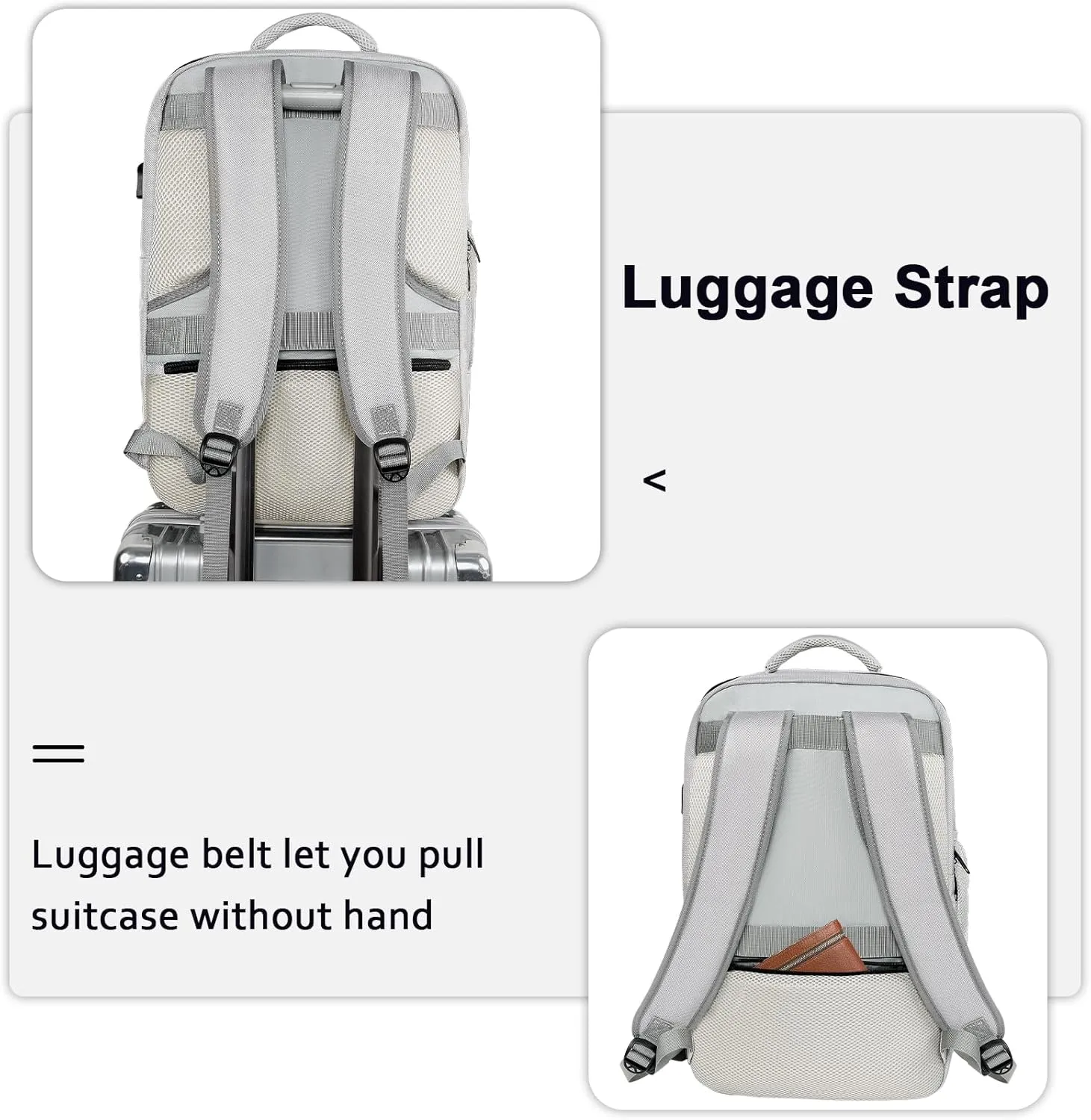MATEIN Extra Large 45L Travel Backpack for Women, Carry On Airline Approved Backpack with USB Port & Shoe Compartment, Water Resistant Luggage Overnight Weekender Travel Bag Fits 18" Laptop, Gray