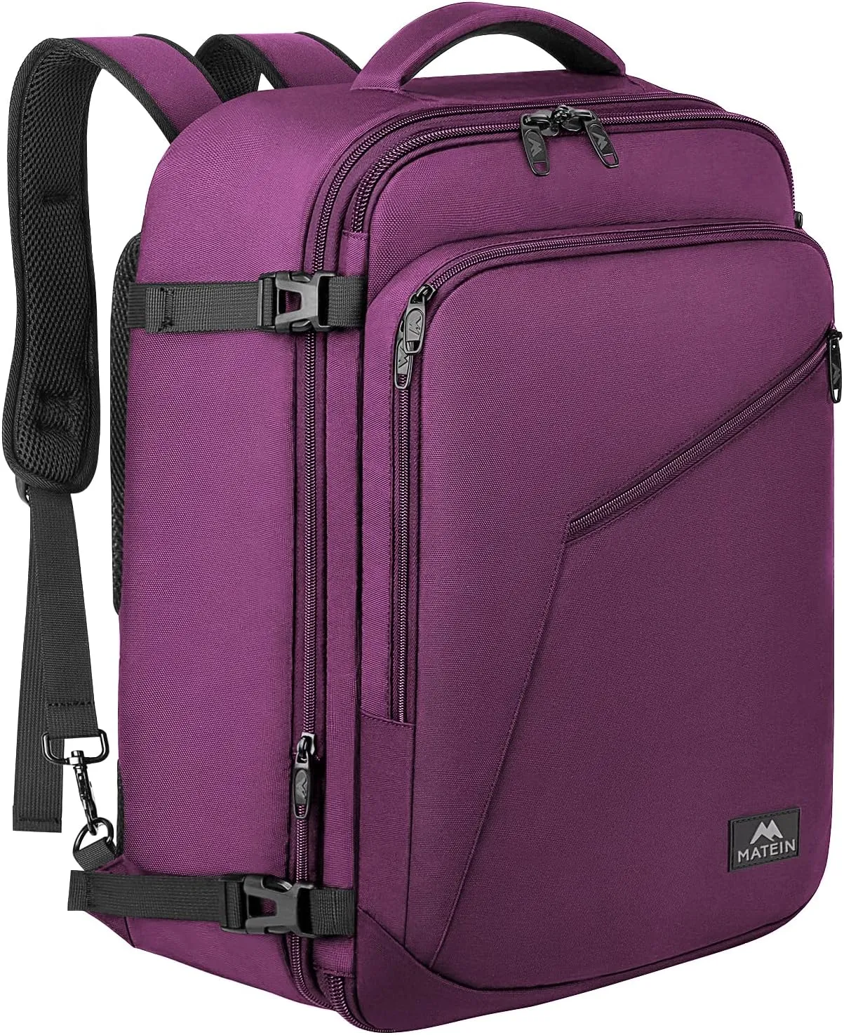 MATEIN Travel Backpack for Women, Expandable Flight Approved Carry on Backpack, Water Resistant Lightweight Suitcase, Large Business Weekender Daypack, Gift for Traveler, Purple