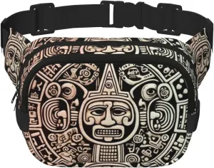 Mayan Calendar End Of The World Fanny Pack For Women Waterproof Adjustable Belt Bags Waist Pack Fashion Casual Crossbody Bags Bum Bag For Running Workout Hiking Traveling