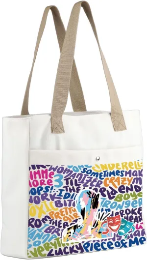 MBMSO Musical Theater Show Gifts Once Upon a One More Time Musical Tote Bag Comedy Tragedy Mask Theatre Drama Gifts Beach Bag