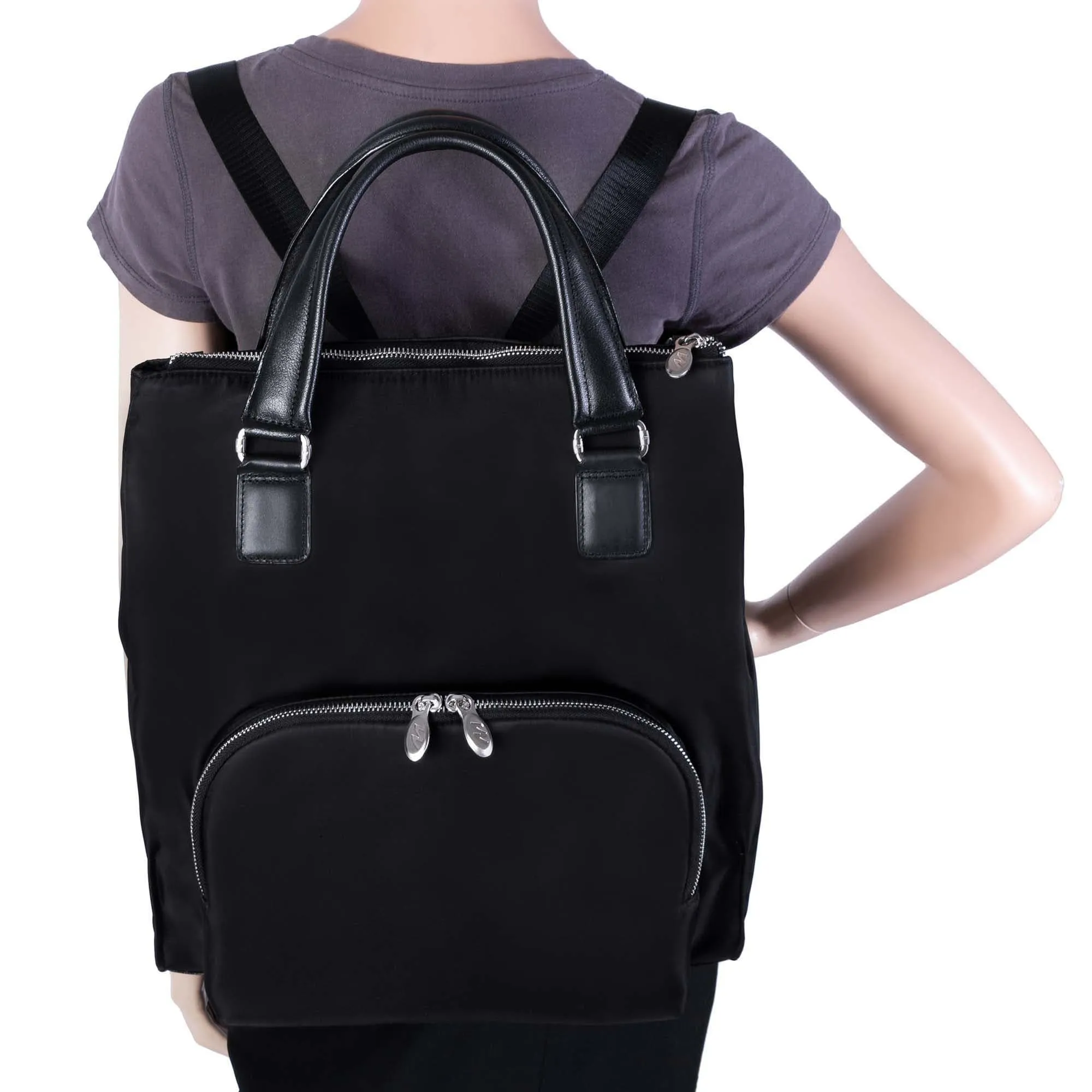 McKlein USA Sofia 3-In-1 Nylon Ladies Convertible Backpack Tote Bag