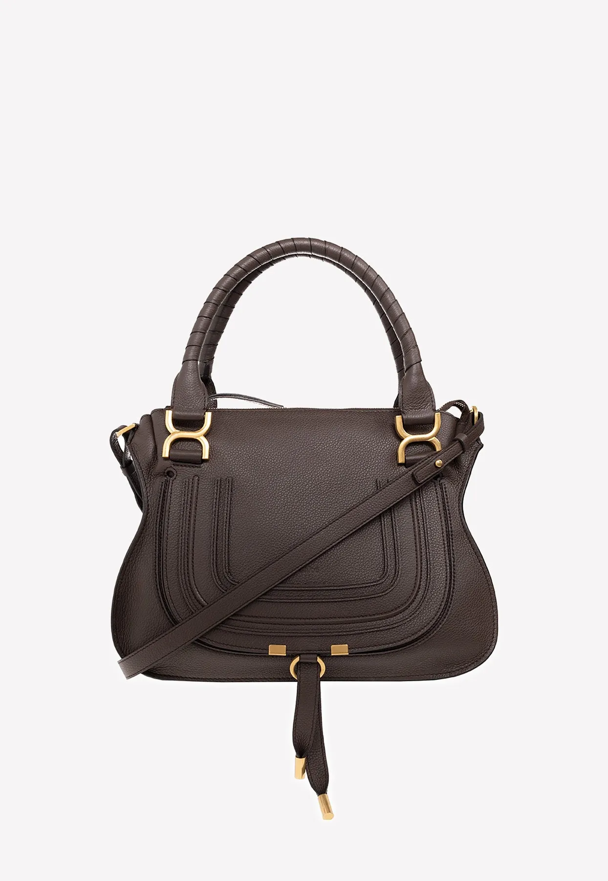 Medium Marcie Top Handle Bag in Grained Leather