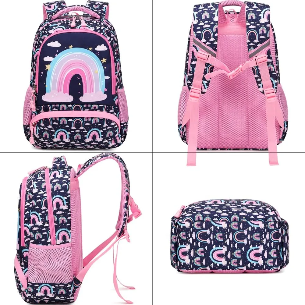 Meisohua Girls Backpack with Lunch Box 3 in 1 Set Kids Backpack for Girls Preschool Kindergarten Elementary School Backpack