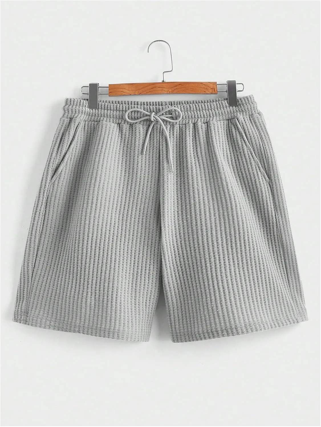 Men's 2 Piece Outfits Shorts Set Collar V Neck Shirt Drawstring Shorts Lounge Sets