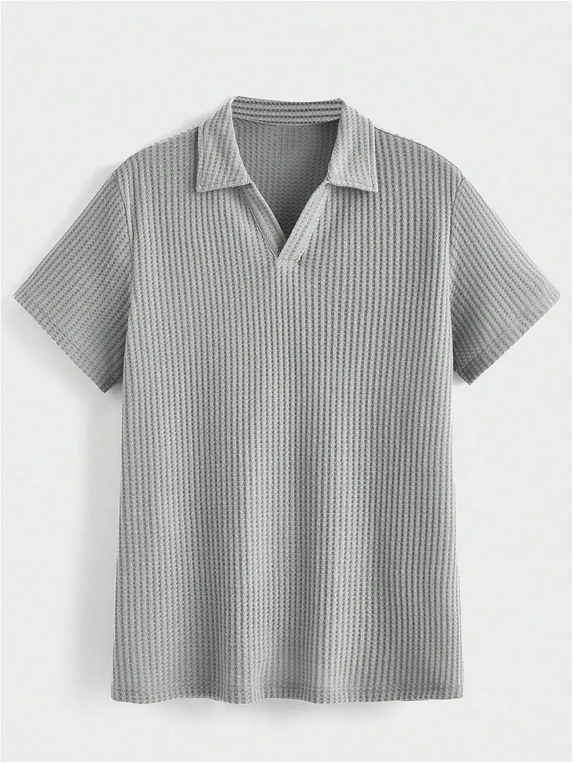 Men's 2 Piece Outfits Shorts Set Collar V Neck Shirt Drawstring Shorts Lounge Sets