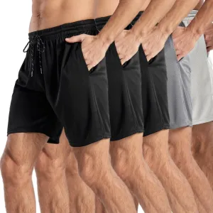 Men's 5" Inseam Mesh Workout Shorts 5-Pack – Lightweight, Breathable Athletic Shorts for Gym, Sports & Daily Wear