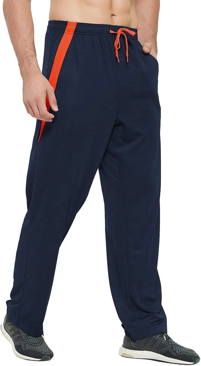 Men's Athletic Pant with Pockets Open Bottom Sweatpants for Men Workout, Exercise, Running