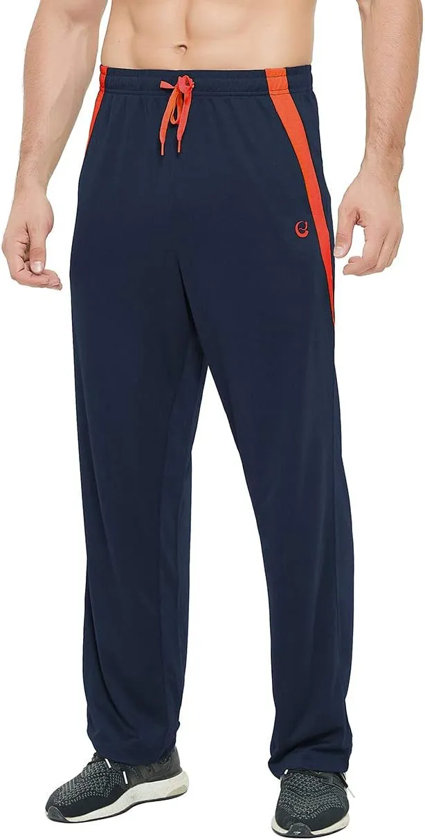 Men's Athletic Pant with Pockets Open Bottom Sweatpants for Men Workout, Exercise, Running