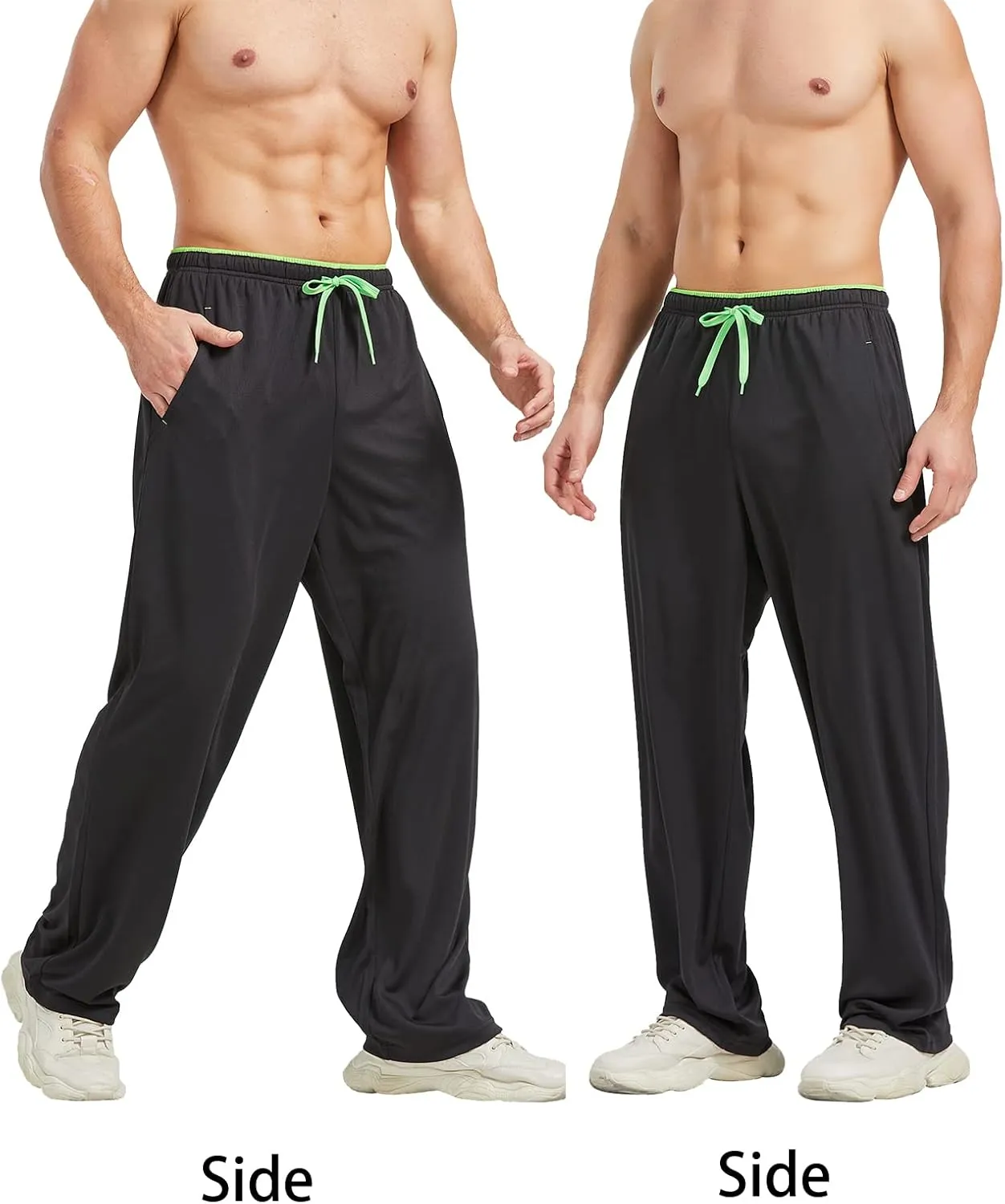 Men's Athletic Pant with Pockets Open Bottom Sweatpants for Men Workout, Exercise, Running