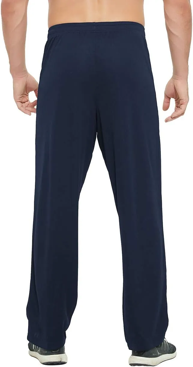 Men's Athletic Pant with Pockets Open Bottom Sweatpants for Men Workout, Exercise, Running