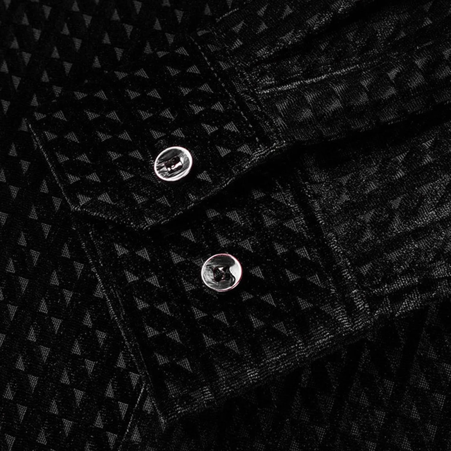 Men's Business Casual Velvet Long Sleeve Shirt Snap Buttons Vintage Shirt Suede Stretch Shirt Classic Ribbed