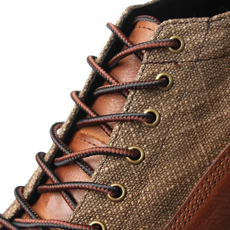 Men's Casual Leather Shoes Comfortable Lightweight Brown Lace-ups Rubber Soft Sole Shoes Shock Absorption Cushioning Round Toe Fashion Wear Low Top Shoes(White-Patch Five-Pointed star4,10)