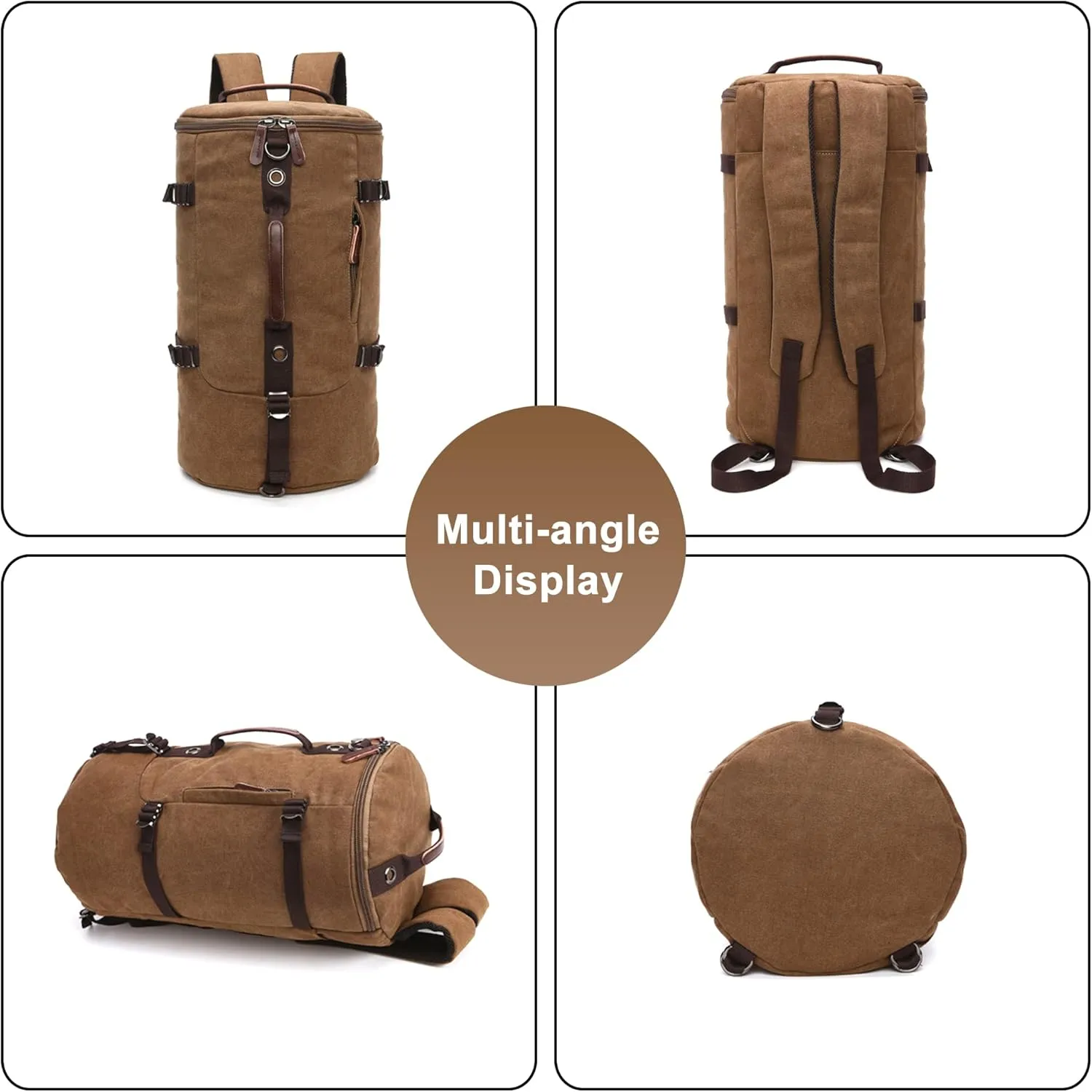 Men's Convertible Travel Duffle Bag Canvas Lightweight Backpack Multipurpose Shoulder Bags Weekend Overnight Handbag (Green)