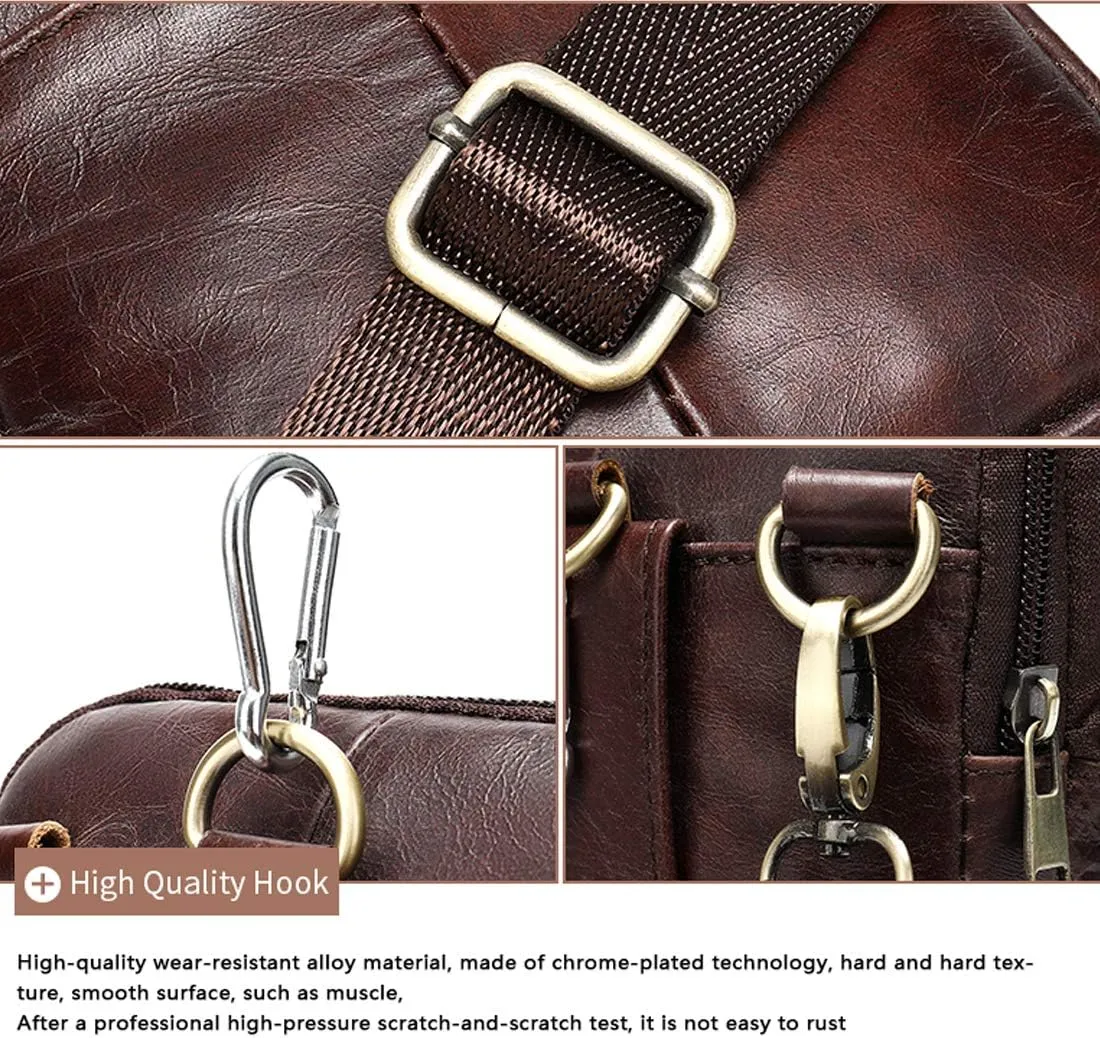 Mens Crossbody Phone Purse Leather, Cellphone Holster Waist Belt Bag Casual Pouch Shoulder Messenger Sling Bags
