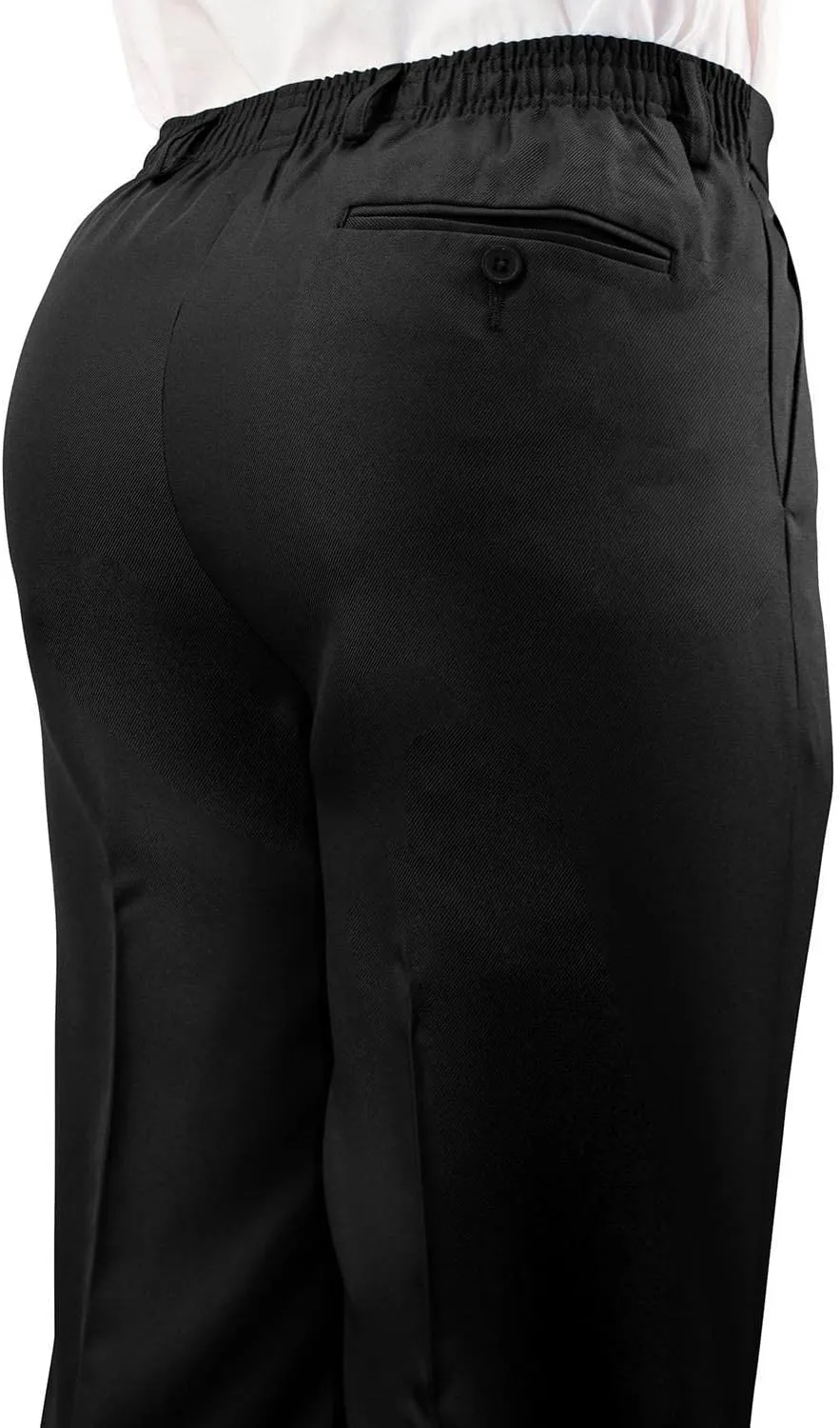 Men's Elasticated Pants with Hidden Stretch Fit Waist Smart Formal Comfortable Golf Slacks
