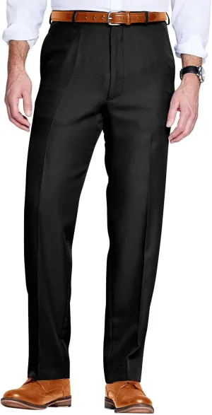 Men's Elasticated Pants with Hidden Stretch Fit Waist Smart Formal Comfortable Golf Slacks