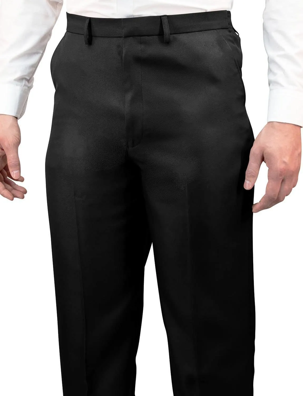 Men's Elasticated Pants with Hidden Stretch Fit Waist Smart Formal Comfortable Golf Slacks