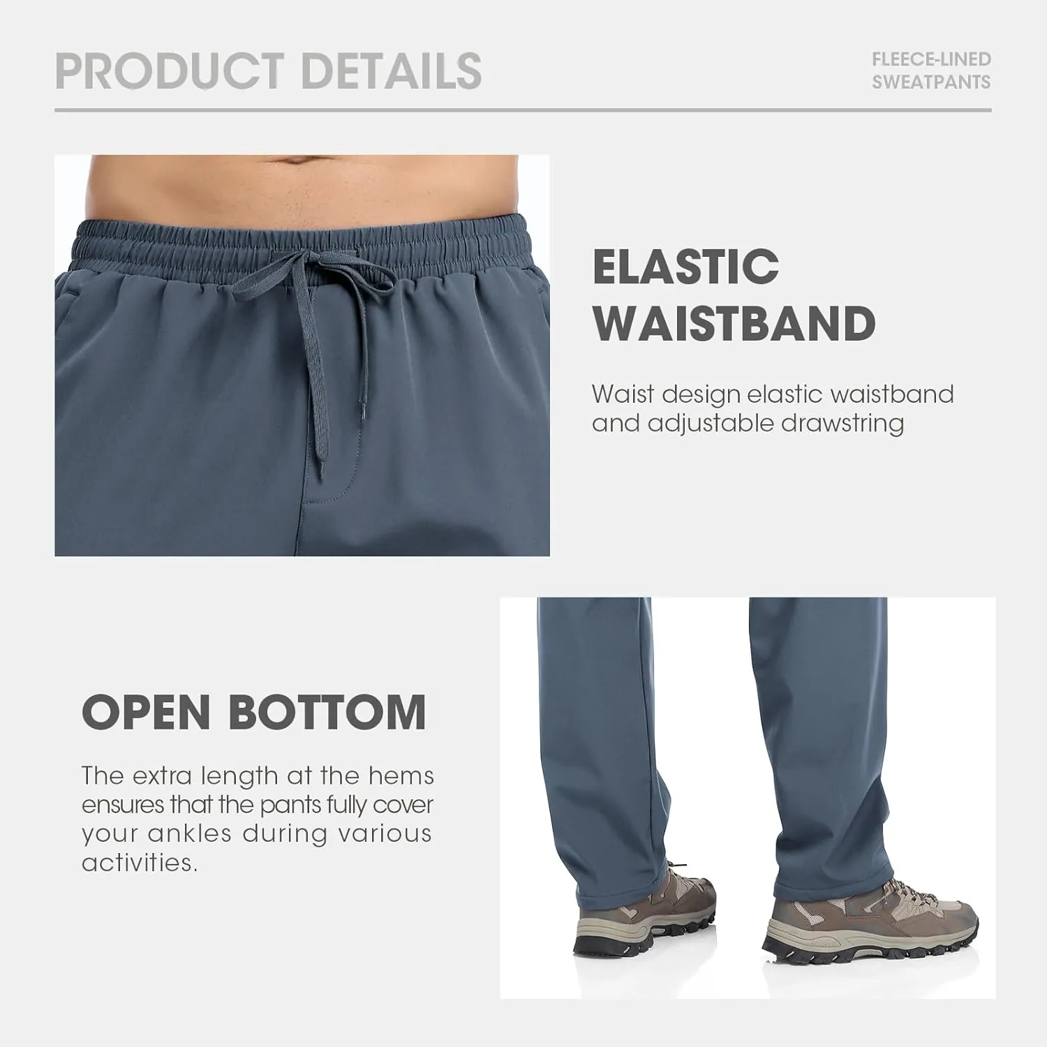 Men's Fleece Lined Jogger Winter Athletic Workout Warm Pants with Zipper Pockets