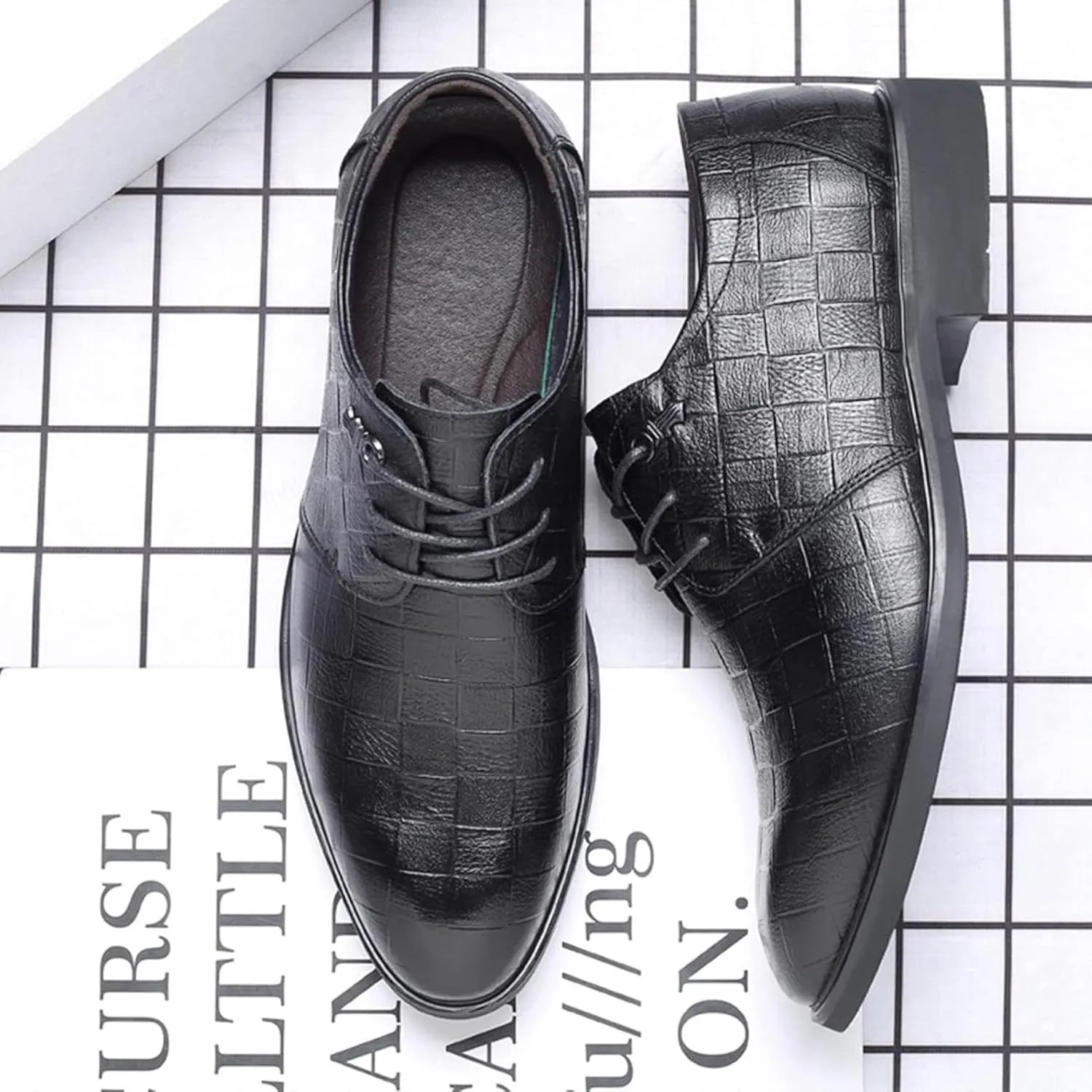 Men's Formal Shoes, Fashionable Pointed Business Shoes, Gentlemen's Lace up Low Top Leather Shoes, Classic Italian Style Wedding Shoes