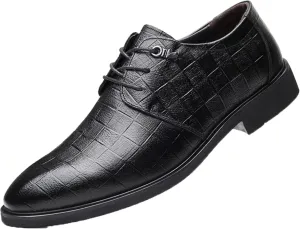 Men's Formal Shoes, Fashionable Pointed Business Shoes, Gentlemen's Lace up Low Top Leather Shoes, Classic Italian Style Wedding Shoes