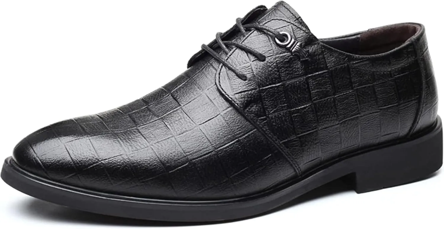 Men's Formal Shoes, Fashionable Pointed Business Shoes, Gentlemen's Lace up Low Top Leather Shoes, Classic Italian Style Wedding Shoes