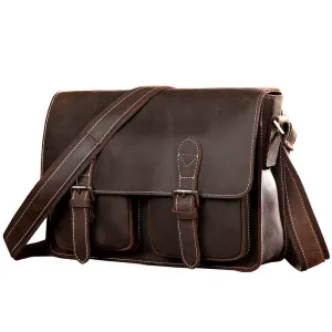 men's Leather Satchel import head layer Crazy Horse male Bag Shoulder Bag Messenger Bag Leather