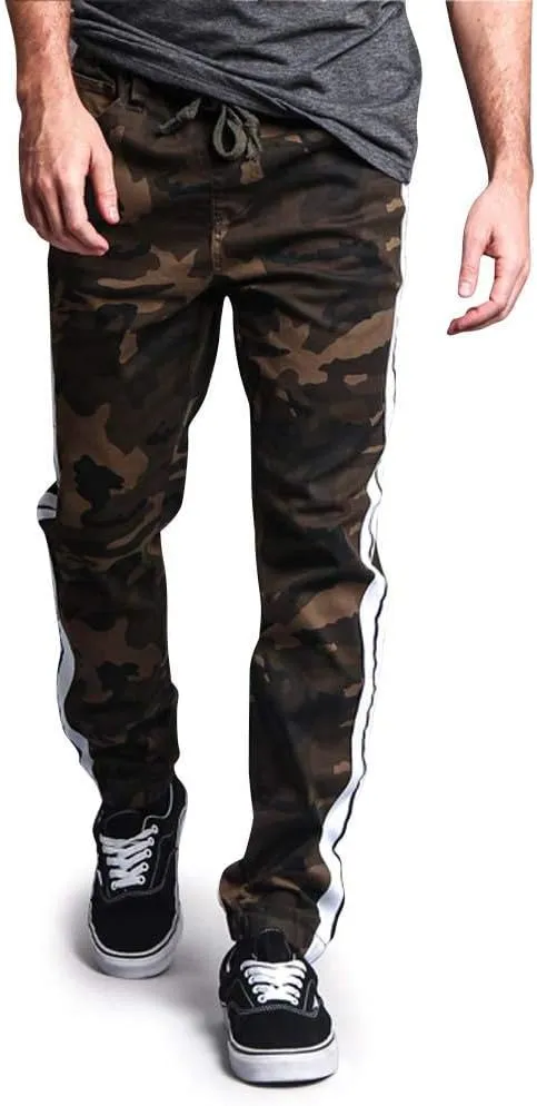 Mens Side Stripe Jogger Twill Pants