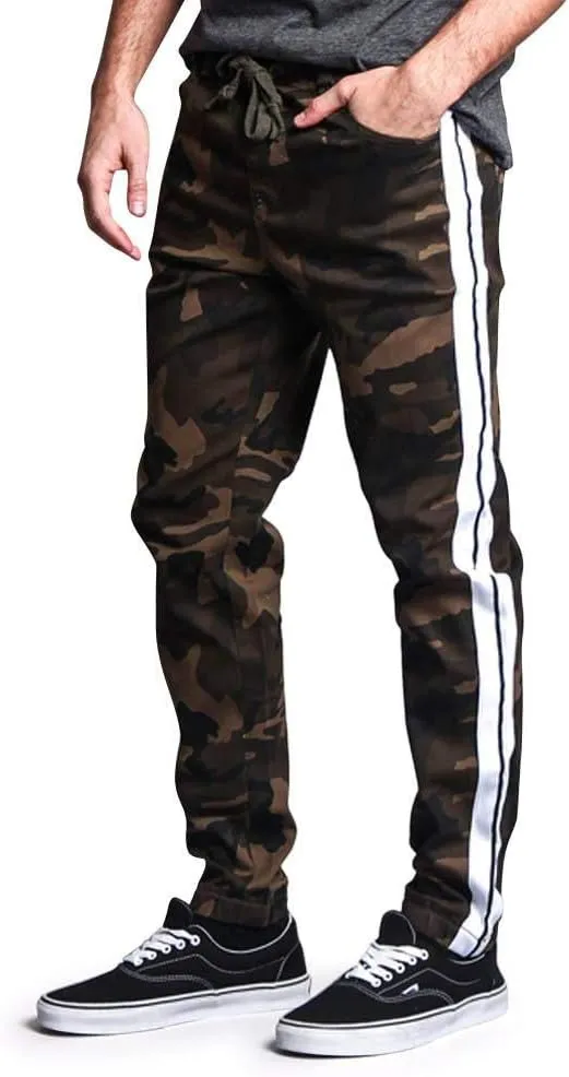 Mens Side Stripe Jogger Twill Pants