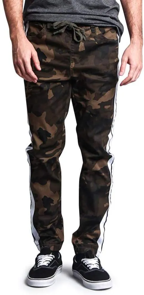 Mens Side Stripe Jogger Twill Pants
