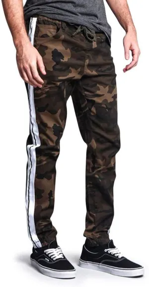Mens Side Stripe Jogger Twill Pants