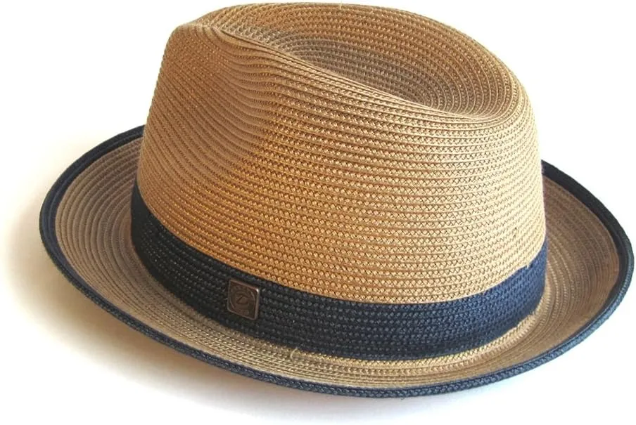 Mens Summer Crushable & Packable Straw Fedora Hat - Florence