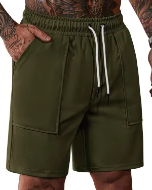 Men's Sweat Shorts Elastic Waist Drawstring 6'' Inseam Casual Gym Athletic Shorts with Pockets (S-3XL)