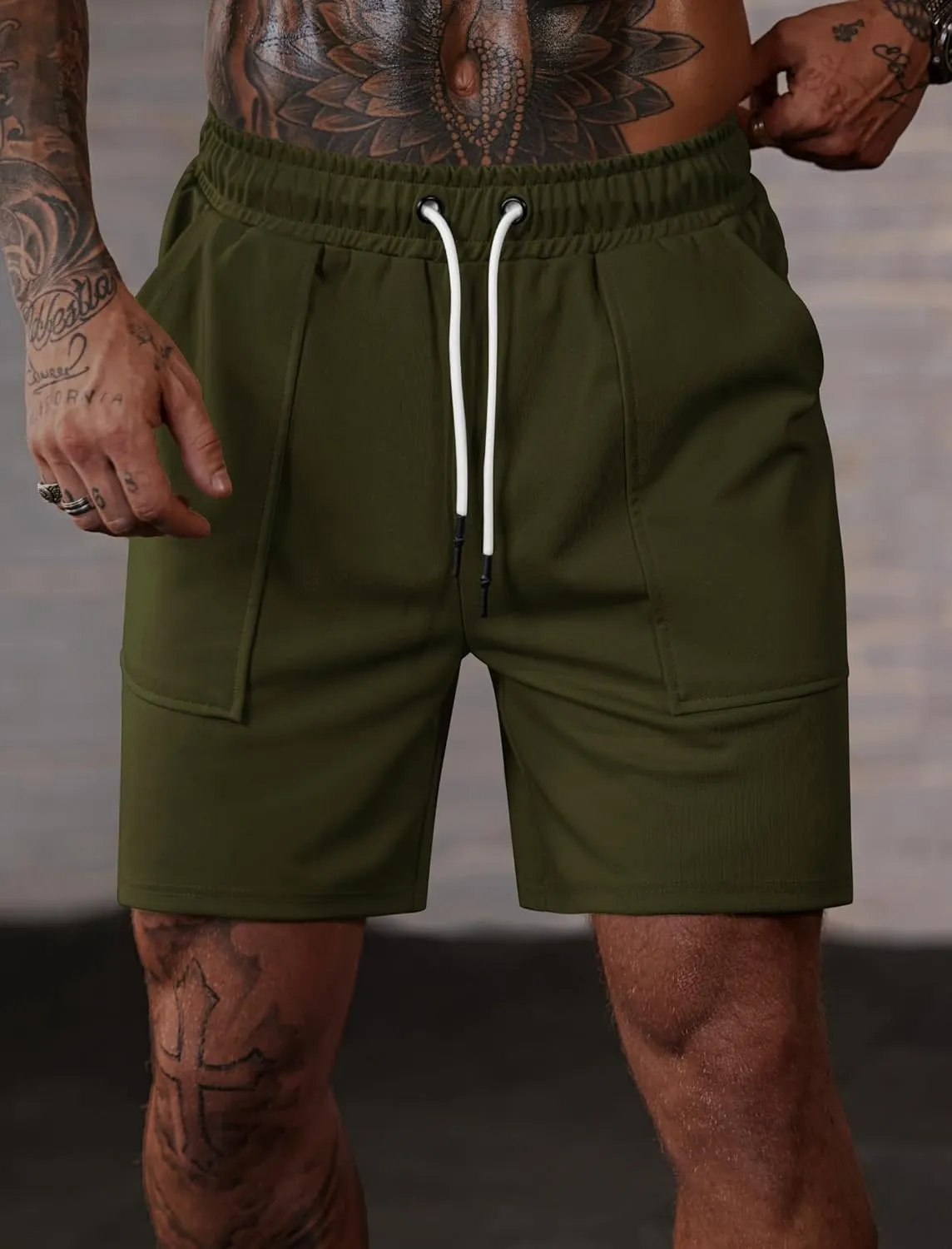 Men's Sweat Shorts Elastic Waist Drawstring 6'' Inseam Casual Gym Athletic Shorts with Pockets (S-3XL)