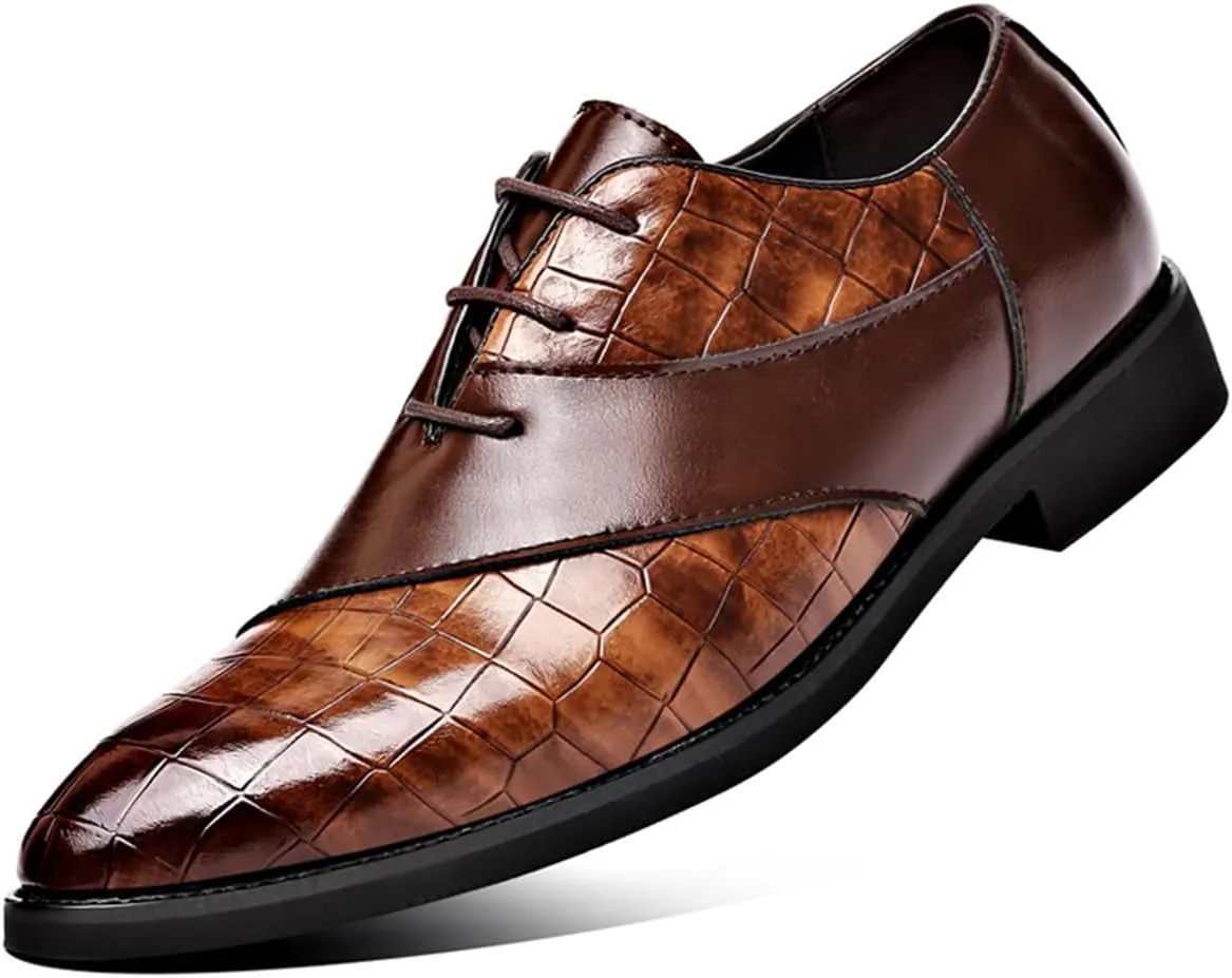 Men's Trendy Dress Shoes Business Formal Lace-up Oxfords Modern Casual Derby Shoes