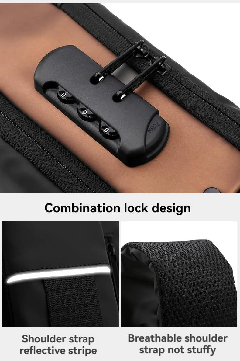 Men's USB Charging Backpack Lure Chest Bag Adjustable Strap Single Shoulder Waist Bag Waterproof Crossbody Bag (grey)