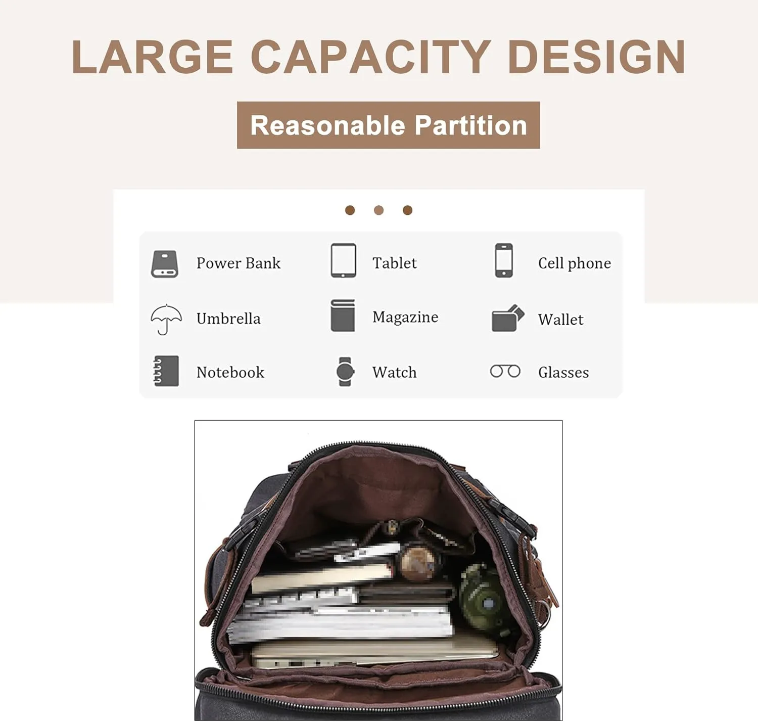 Men's Vintage Backpack Convertible Travel Duffel Bags Canvas Large Capacity Shoulder Bag for Climbing Camping (Blue)