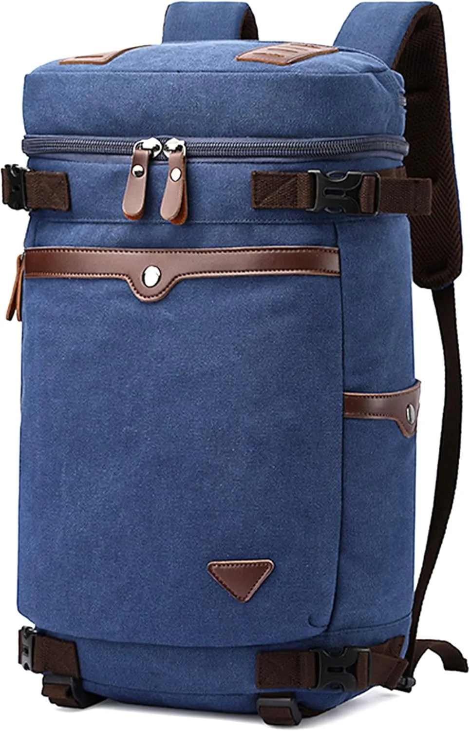 Men's Vintage Backpack Convertible Travel Duffel Bags Canvas Large Capacity Shoulder Bag for Climbing Camping (Blue)