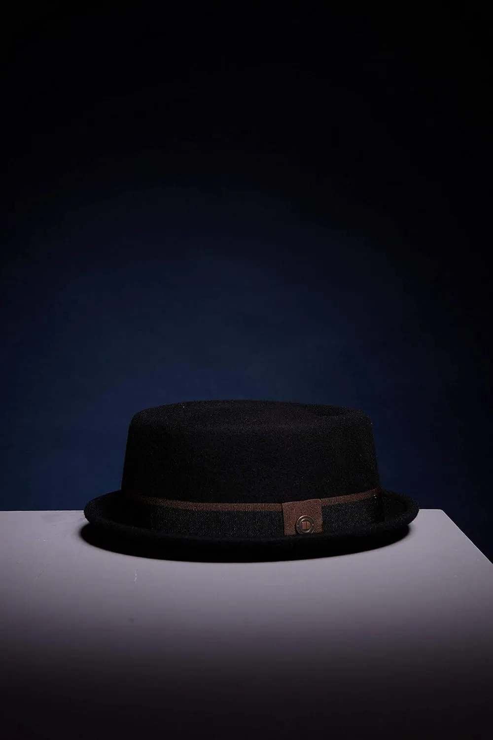 Mens Wool Felt Stingy Brim Porkpie Hat