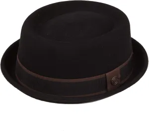 Mens Wool Felt Stingy Brim Porkpie Hat