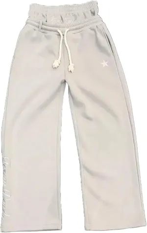 Mens Y2K Hip-Hop Sweatpants Drawstring Embroidery Double Waisted Baggy Wide Leg Vintage Workout Pants