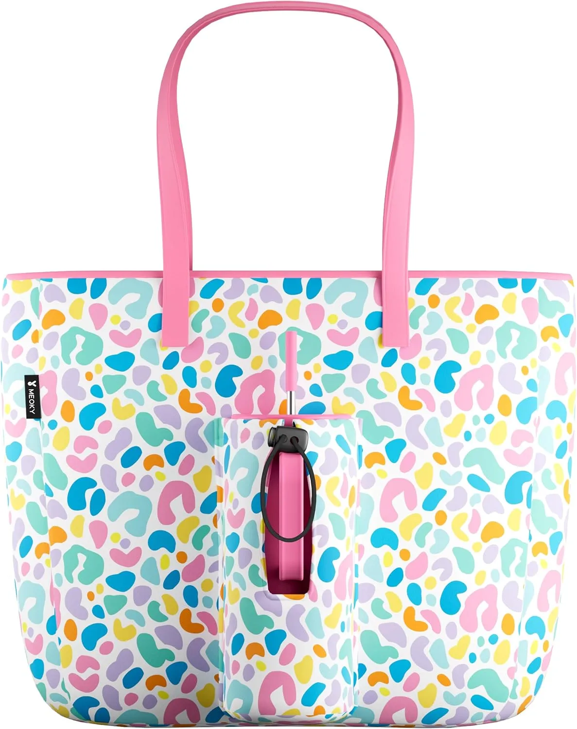 Meoky 15 L Womens Tote Bag: Utility Tote Bag with Zipper for 40 oz Tumbler with Handle