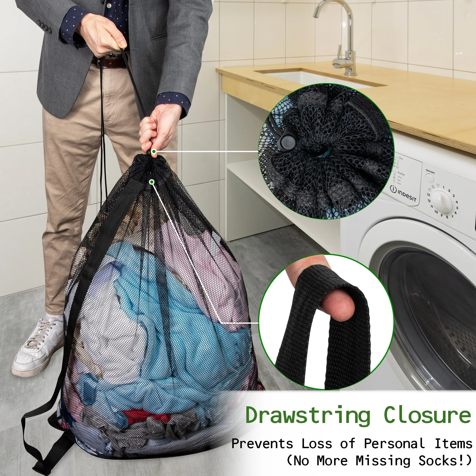 Mesh Laundry & Sports Bag - 40 X 30 Inches NoveltiesMart Wholesale