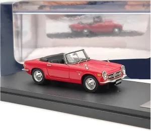 Metal Die Cast Toy Cars 1:43 for Honda S800M Convertible PM4349R Resin Model Red Classic Nostalgic Vehicle for Home Or Office Décor
