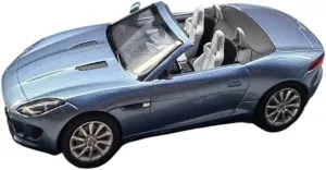 Metal Vehicles Toys 1/43 for Jaguar F-Type S Supercar Convertible Metallic Blue Alloy Decoration Car Model Scale Ornaments Home Or Office Décor