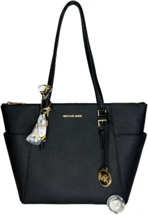 Michael Kors Charlotte Large Top Zip Tote bundled Purse Hook (001)