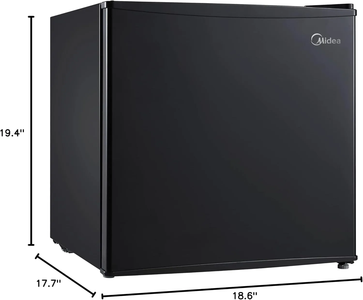 Midea WHS-65LB1 Compact Single Reversible Door Refrigerator, 1.6 Cubic Feet(0.045 Cubic Meter), Black