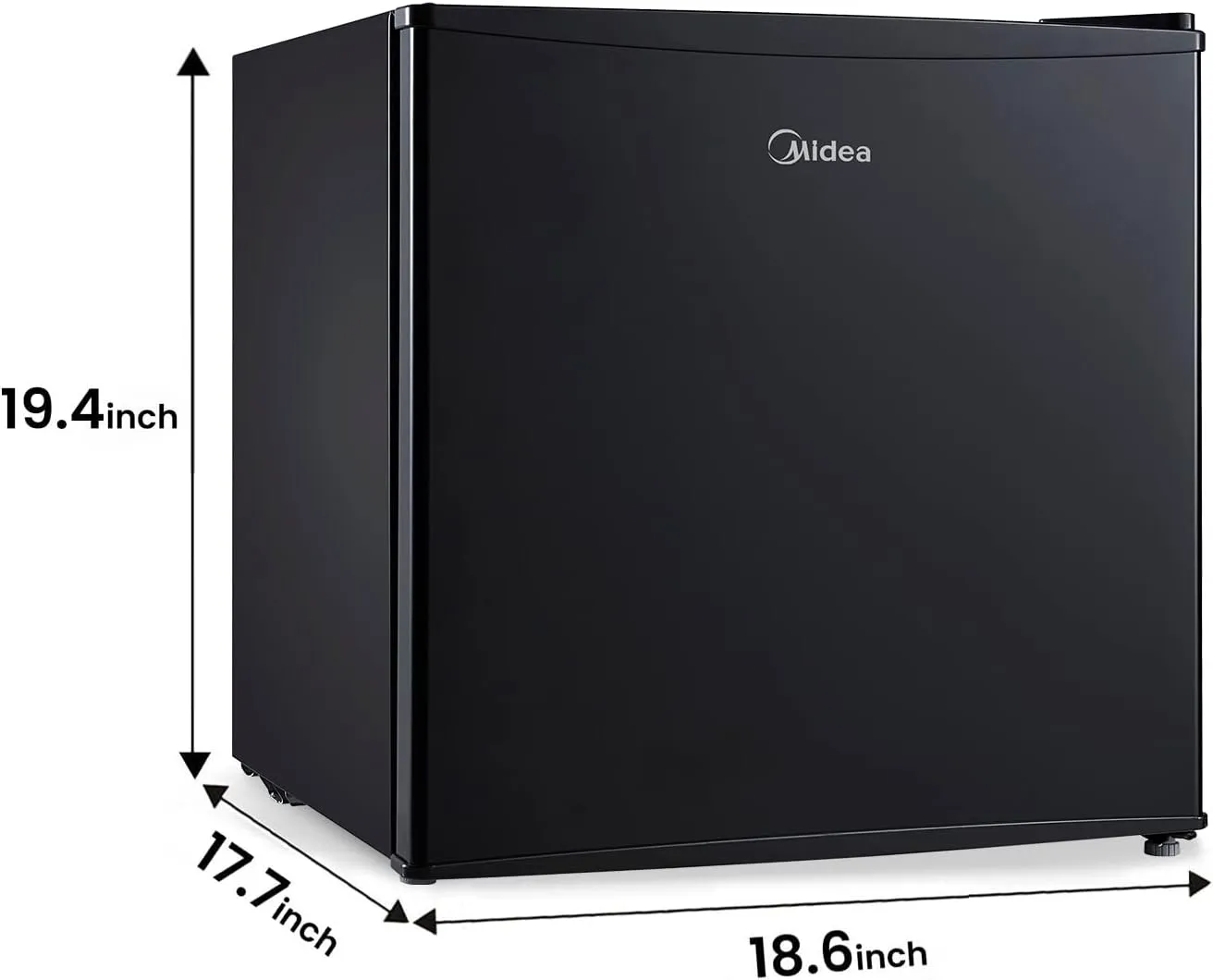 Midea WHS-65LB1 Compact Single Reversible Door Refrigerator, 1.6 Cubic Feet(0.045 Cubic Meter), Black