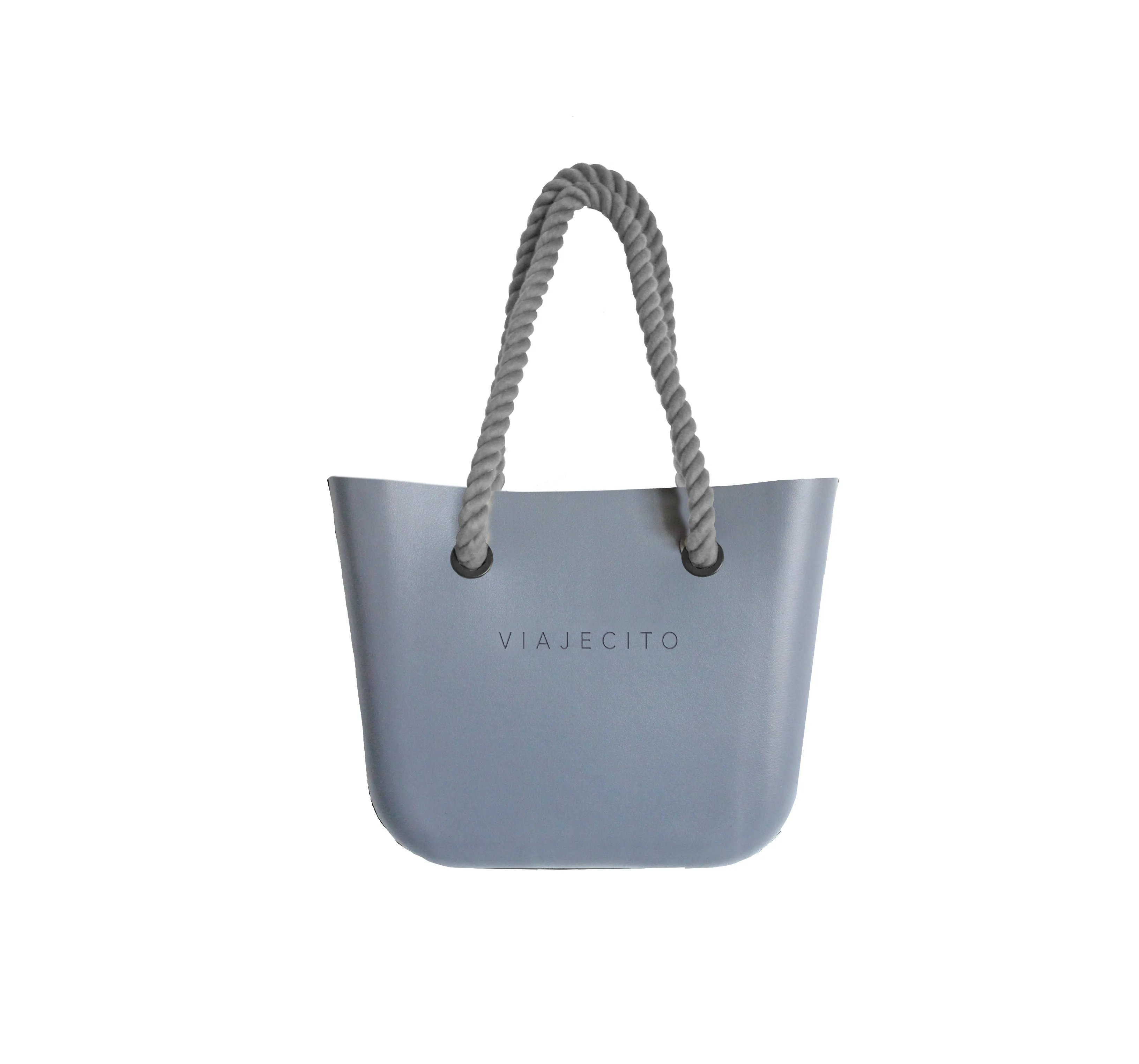 Midi Beach Tote Set - Grey with Natural Lining