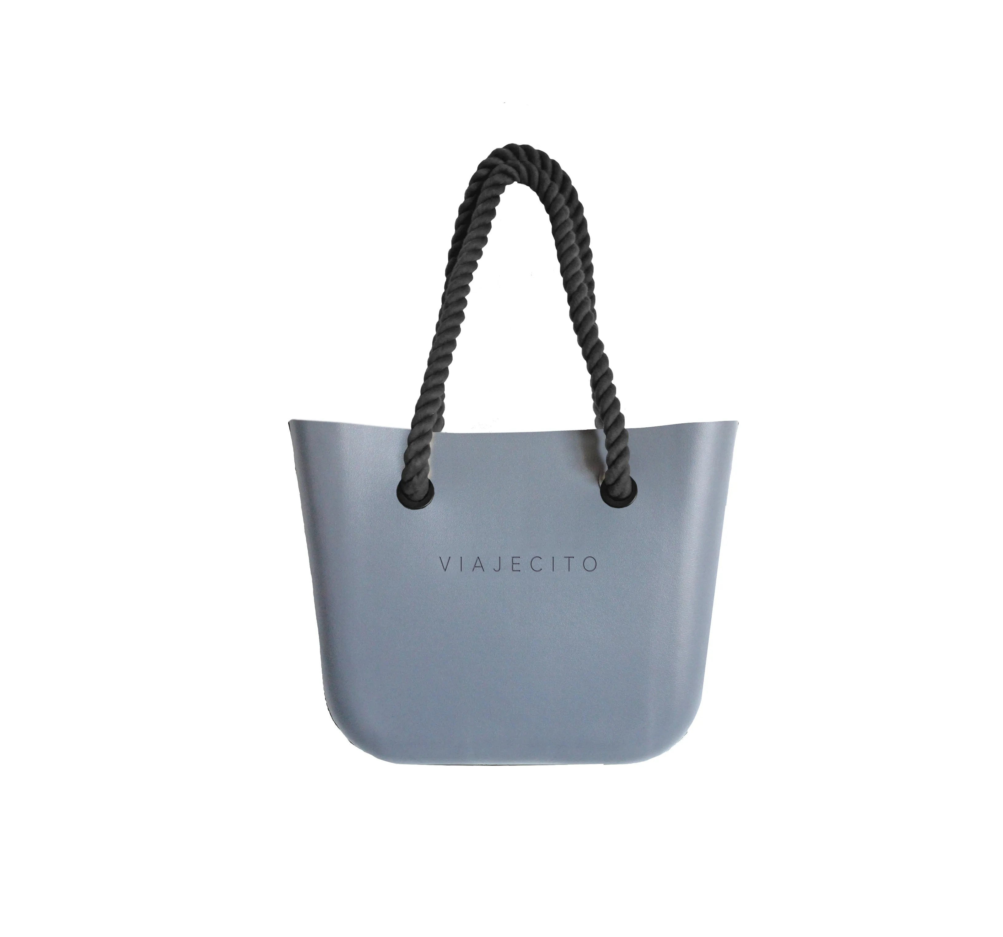 Midi Beach Tote Set - Grey with Natural Lining