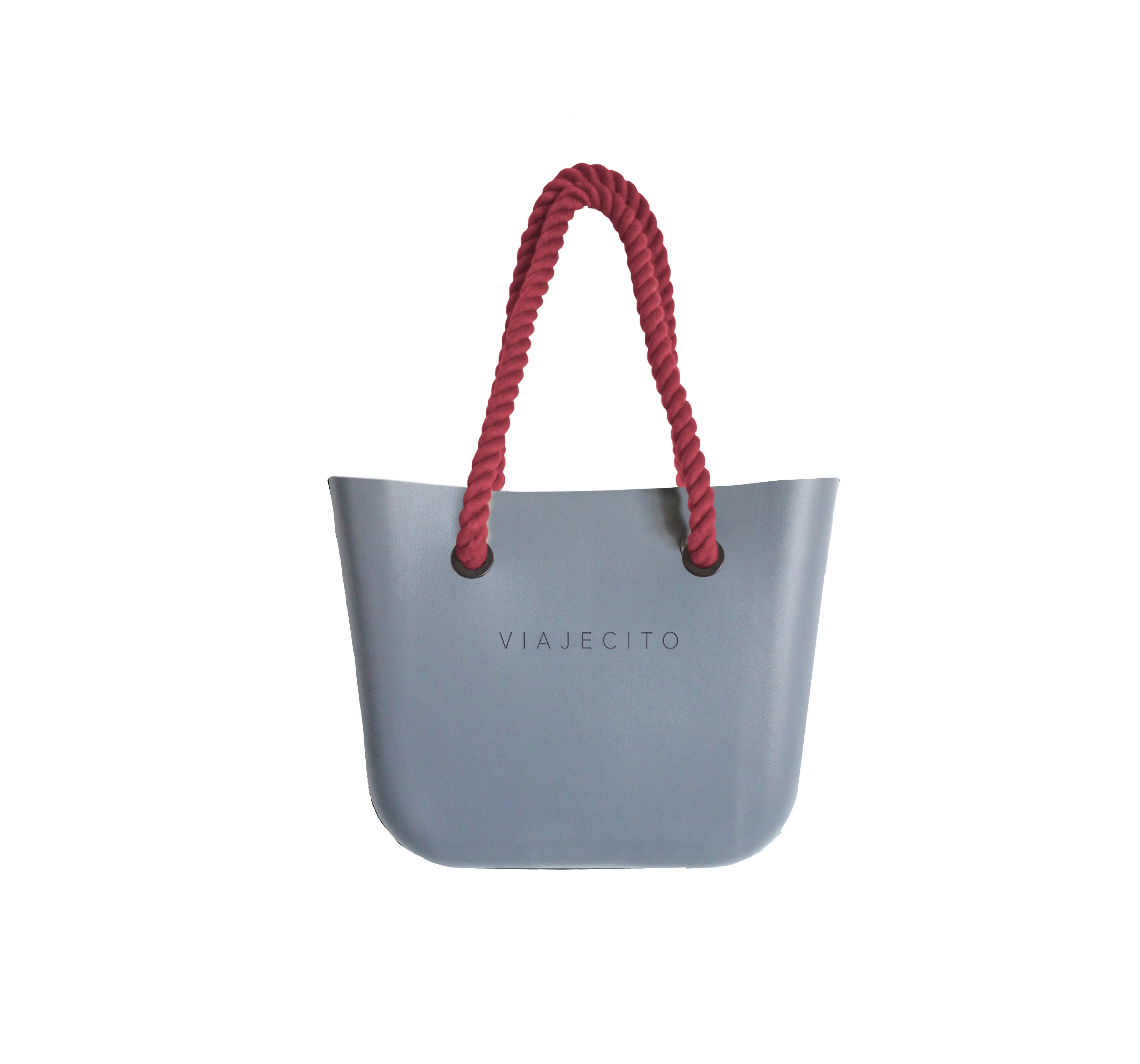 Midi Beach Tote Set - Grey with Natural Lining
